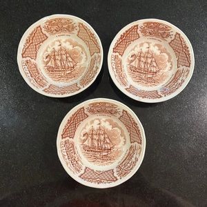 Fruit/Dessert (Sauce) Bowl Fair Winds Brown by MEAKIN, ALFRED - Set of 3